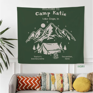 Moderne Eenvoudige Groene Kampeer Afscheidsceremon Fleece Deken