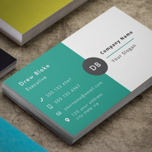 Moderne, eenvoudige, groene professionele Logo met Visitekaartje