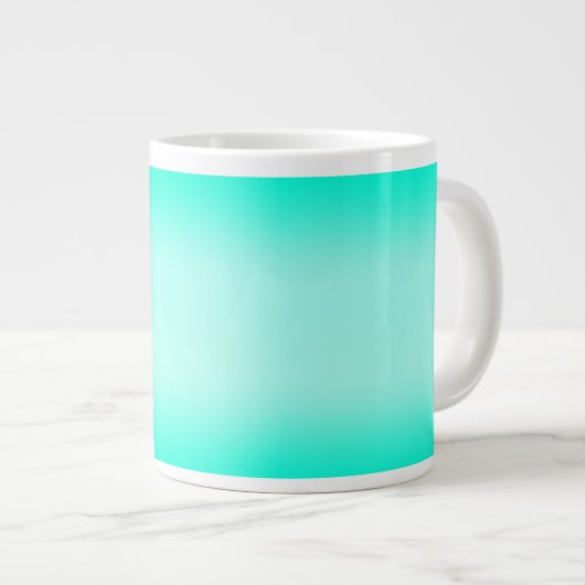 Moderne Eenvoudige groene Turquoise Verloopkleur Extra Grote Beker (Voorkant rechts)