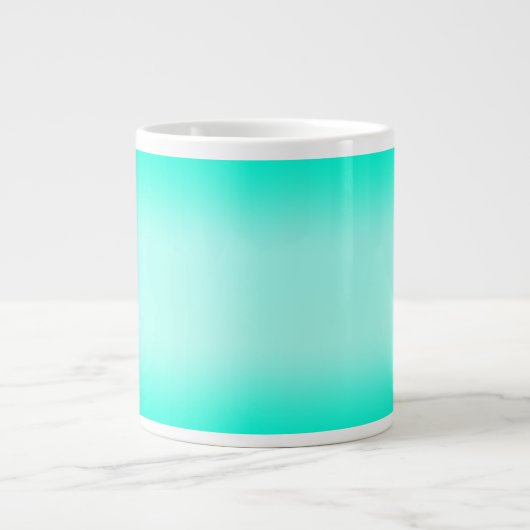 Moderne Eenvoudige groene Turquoise Verloopkleur Extra Grote Beker (Voorkant)