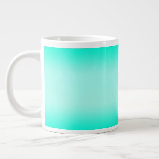 Moderne Eenvoudige groene Turquoise Verloopkleur Extra Grote Beker (Links)