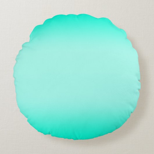 Moderne Eenvoudige groene Turquoise Verloopkleur Rond Kussen (Voorkant)