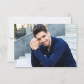 Moderne, eenvoudige, gulden Afstuderen FOTO Bedankkaart (Achterkant)