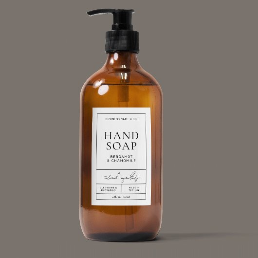 Moderne eenvoudige handzeep Body Wash waterdicht l Voedselcontainer Etiket