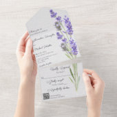 Moderne Eenvoudige Heather Sprigs QR Code All In One Uitnodiging (Afscheurbaar)