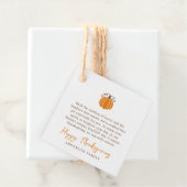 Moderne eenvoudige herfst pompoen Thanksgiving Bedankjes Labels (In situ)