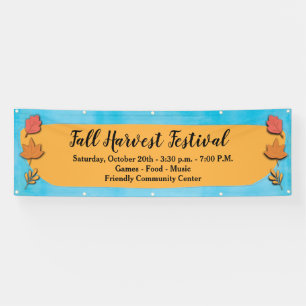 Moderne eenvoudige herfstbladoogst spandoek