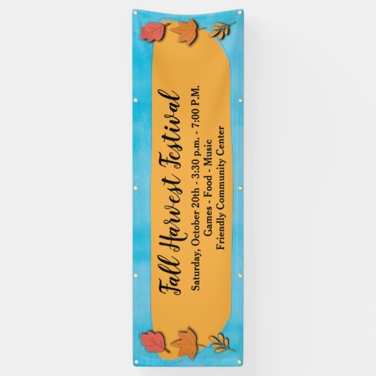 Moderne eenvoudige herfstbladoogst spandoek (Verticaal)