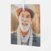 Moderne Eenvoudige herinnering Aangepaste foto Glas Ornament (Voorkant links)