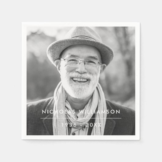 Moderne Eenvoudige herinnering Aangepaste foto Servet (Voorkant)