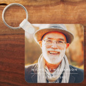 Moderne Eenvoudige herinnering Aangepaste foto Sleutelhanger (Voorkant)