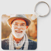 Moderne Eenvoudige herinnering Aangepaste foto Sleutelhanger (Achterkant)