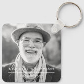 Moderne Eenvoudige herinnering Aangepaste foto Sleutelhanger (Achterkant)