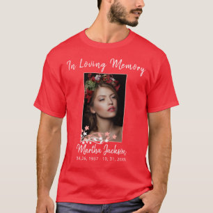 Moderne Eenvoudige herinnering Aangepaste foto T-shirt