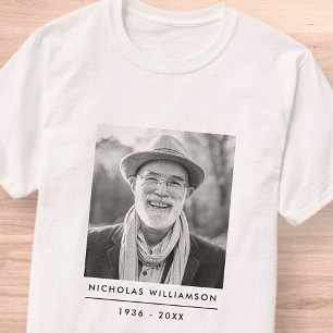 Moderne Eenvoudige herinnering Aangepaste foto T-shirt
