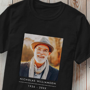 Moderne Eenvoudige herinnering Aangepaste foto T-shirt