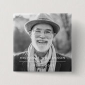 Moderne Eenvoudige herinnering Aangepaste foto Vierkante Button 5,1 Cm (Voorkant)