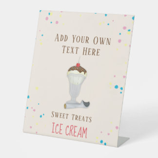 Moderne, eenvoudige Ice Cream Restaurant Reclamebord Met Voetstuk