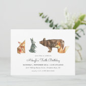 Moderne Eenvoudige Initiami Animal Invitation (Staand voorkant)