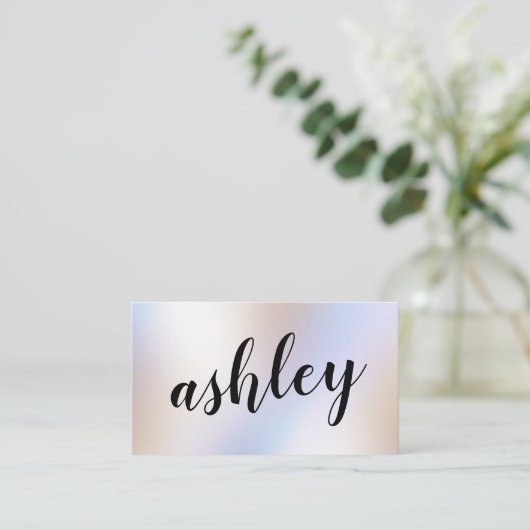 Moderne eenvoudige Iridescent Holographic Shimmer Visitekaartje (Staand voorkant)