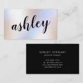 Moderne eenvoudige Iridescent Holographic Shimmer Visitekaartje (Voorkant / Achterkant)