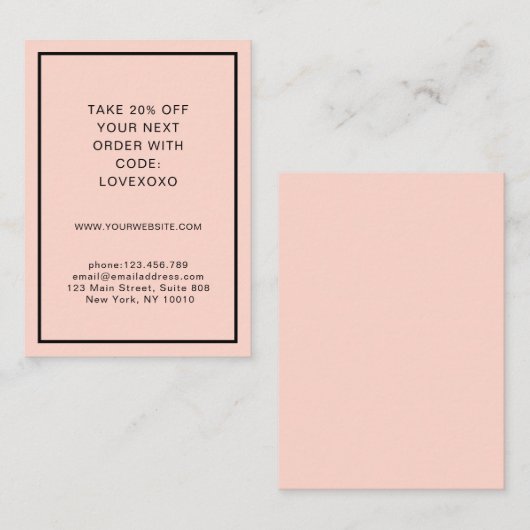 Moderne, eenvoudige Kaart met korting (Voorkant / Achterkant)