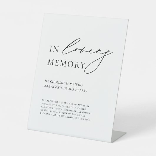 Moderne, eenvoudige kalligrafie in liefdevol geheu reclamebord met voetstuk (Voorkant)