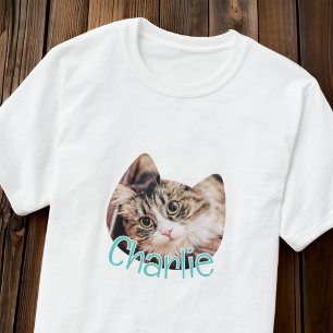 Moderne Eenvoudige Kattenvorm Aangepaste Huisdier T-shirt