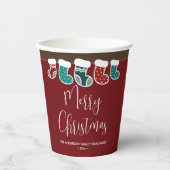 Moderne eenvoudige kerstfeestdag papieren bekers (Voorkant)