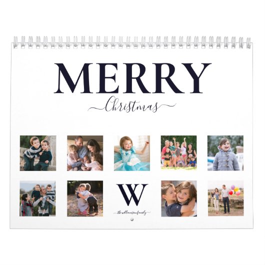 Moderne Eenvoudige kerstfoto Kalender (Hoes)