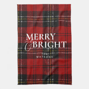 Moderne Eenvoudige Klassieke Script Kerst Theedoek