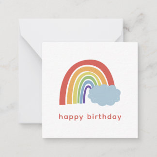 Moderne Eenvoudige Kleurrijke Chic Regenboog Verja Notitiekaartje
