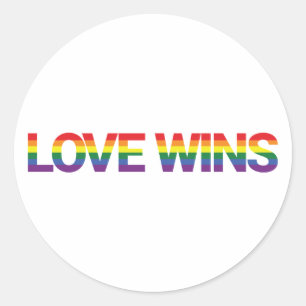 Moderne, eenvoudige, kleurrijke, levendige liefdes ronde sticker
