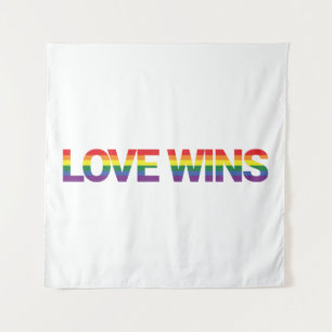 Moderne, eenvoudige, kleurrijke, levendige liefdes wandkleed
