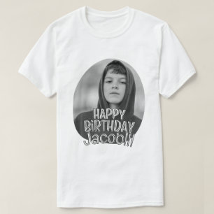 Moderne Eenvoudige Koele Aangepaste Foto Verjaarda T-shirt