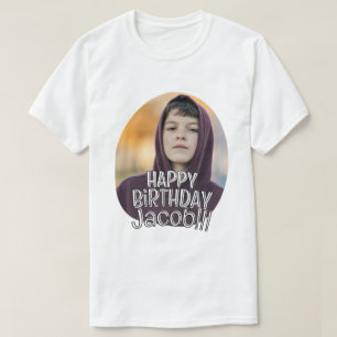Moderne Eenvoudige Koele Aangepaste Foto Verjaarda T-shirt