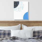 Moderne, eenvoudige, koele, abstracte, grafische v canvas afdruk (Insitu (Slaapkamer))