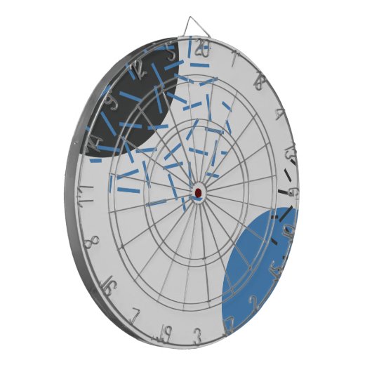Moderne, eenvoudige, koele, abstracte, grafische v dartbord (Voorkant Links)