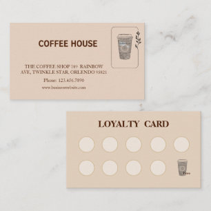 Moderne eenvoudige koffie Shop loyaliteitskaart Visitekaartje