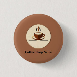 Moderne Eenvoudige Koffiewinkel Professionele Shop Ronde Button 3,2 Cm