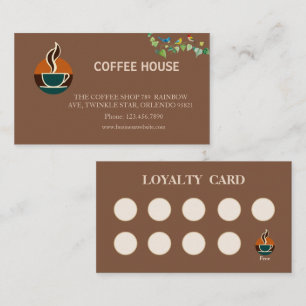Moderne eenvoudige koffiezaak loyaliteitskaart visitekaartje