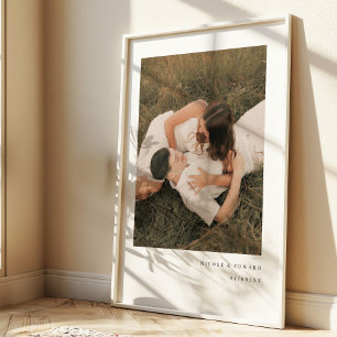 Moderne Eenvoudige Koppel Foto & Aangepaste Namen Poster
