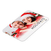 Moderne Eenvoudige Koppels Foto Kerstvakantie Magneet (Linkerzijde)