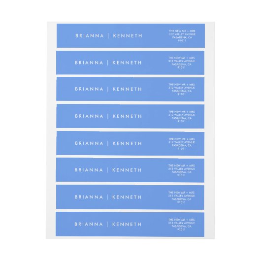 Moderne eenvoudige korenbloem blauwe bruiloft (Vel)