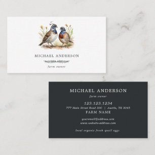 Moderne  Eenvoudige Kwartel Boerderij Eigenaar Visitekaartje
