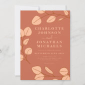 Moderne Eenvoudige Leaf Fall Wedding Kaart (Voorkant)