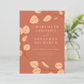 Moderne Eenvoudige Leaf Fall Wedding Kaart (Staand voorkant)