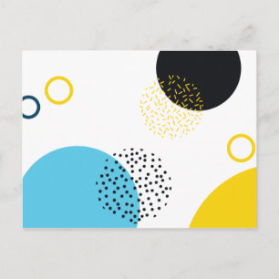 Moderne, eenvoudige, leuke, memphis stijl geometri briefkaart