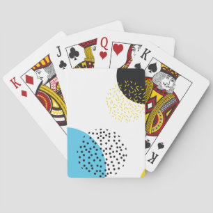 Moderne, eenvoudige, leuke, memphis stijl geometri pokerkaarten