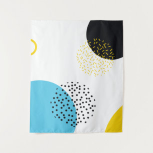 Moderne, eenvoudige, leuke, memphis stijl geometri wandkleed